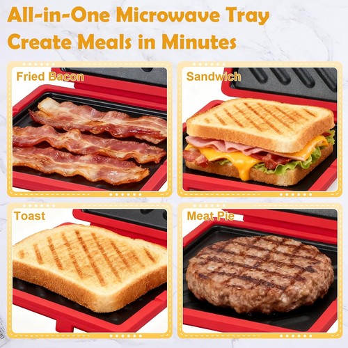 Red microwave sandwich maker - microwave,